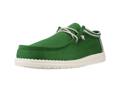 Zapatos de Hombre HEY DUDE Wally Letterman Tecido Verde (43)