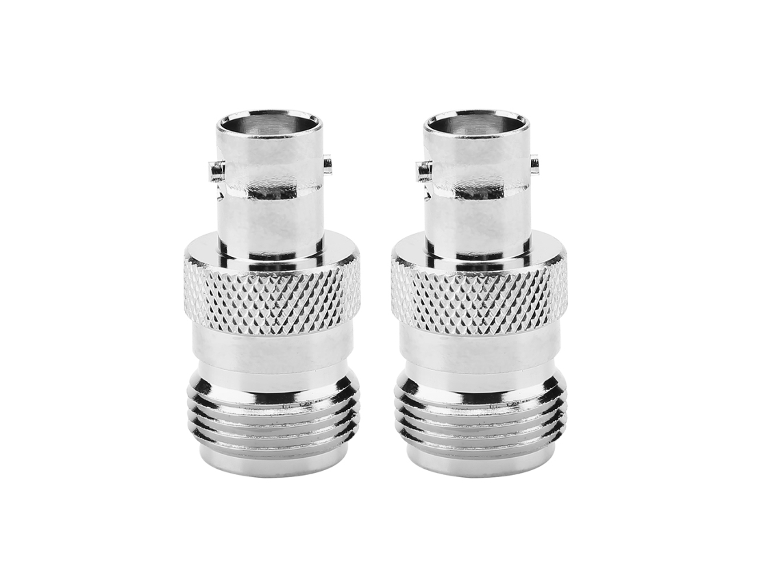 2 Adaptadores Rf N Hembra A Conector Coaxial Bnc Hembra 50ω 0-6ghz