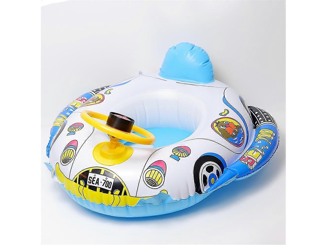 Flotador de coche, accesorios de natación, anillo de natación inflable para niños, círculo de bebé, flotador de goma con sonido de dibujos animados, asiento del volante Wiuos