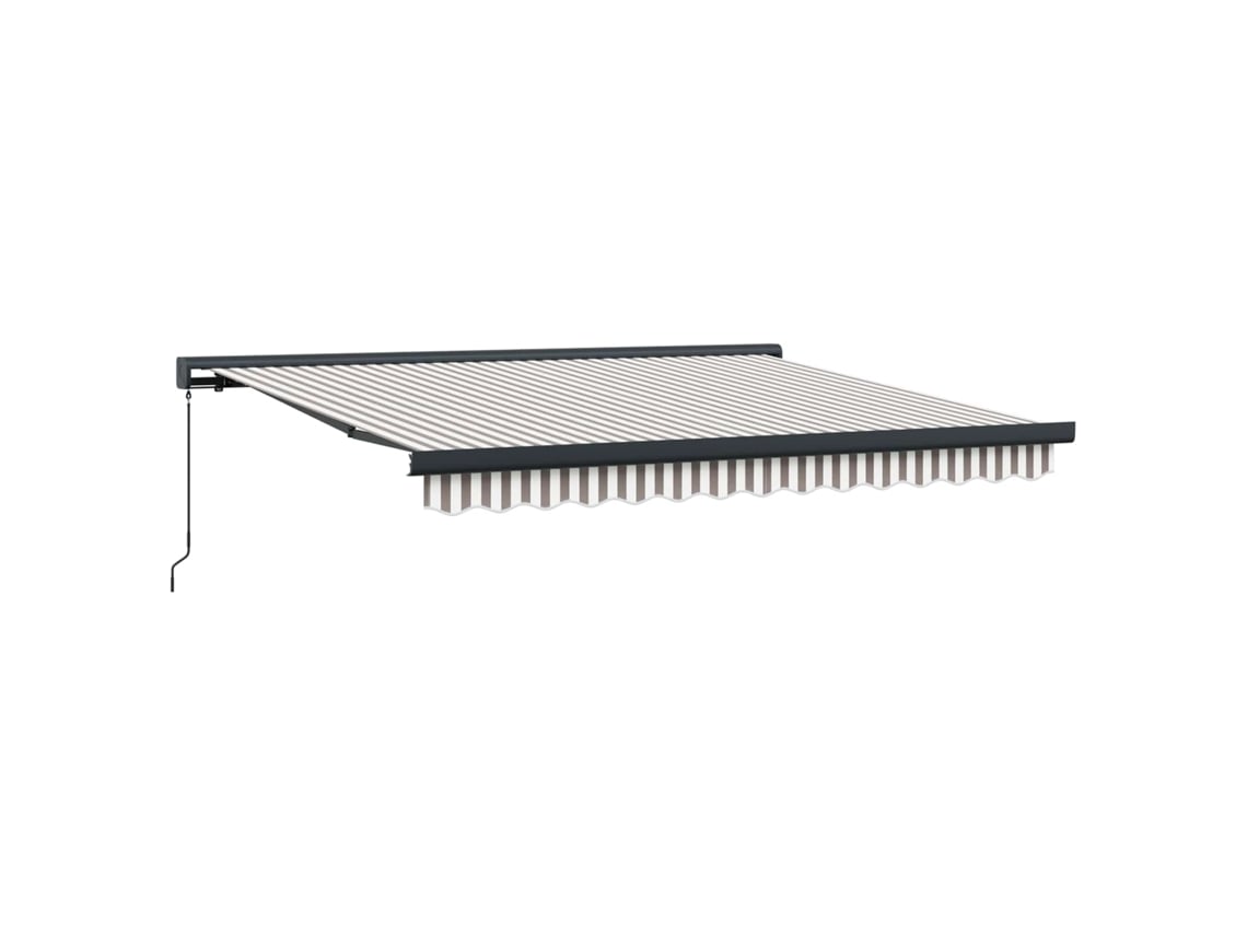 Toldo retráctil Vidaxl gris claro y blanco de 300 x 250 cm, de tela y metal.