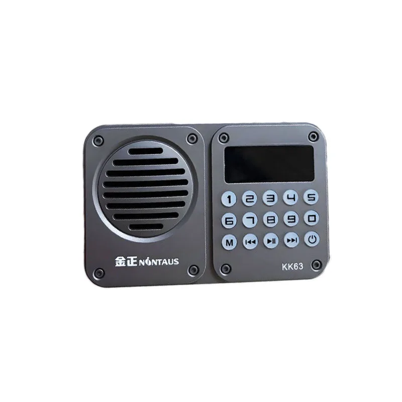 (gris) Radio Fm Portátil Con Botones Retroiluminados, Pantalla Led, Altavoz Bluetooth Inalámbrico, Reproductor De Música Con Tarjeta Tf/usb