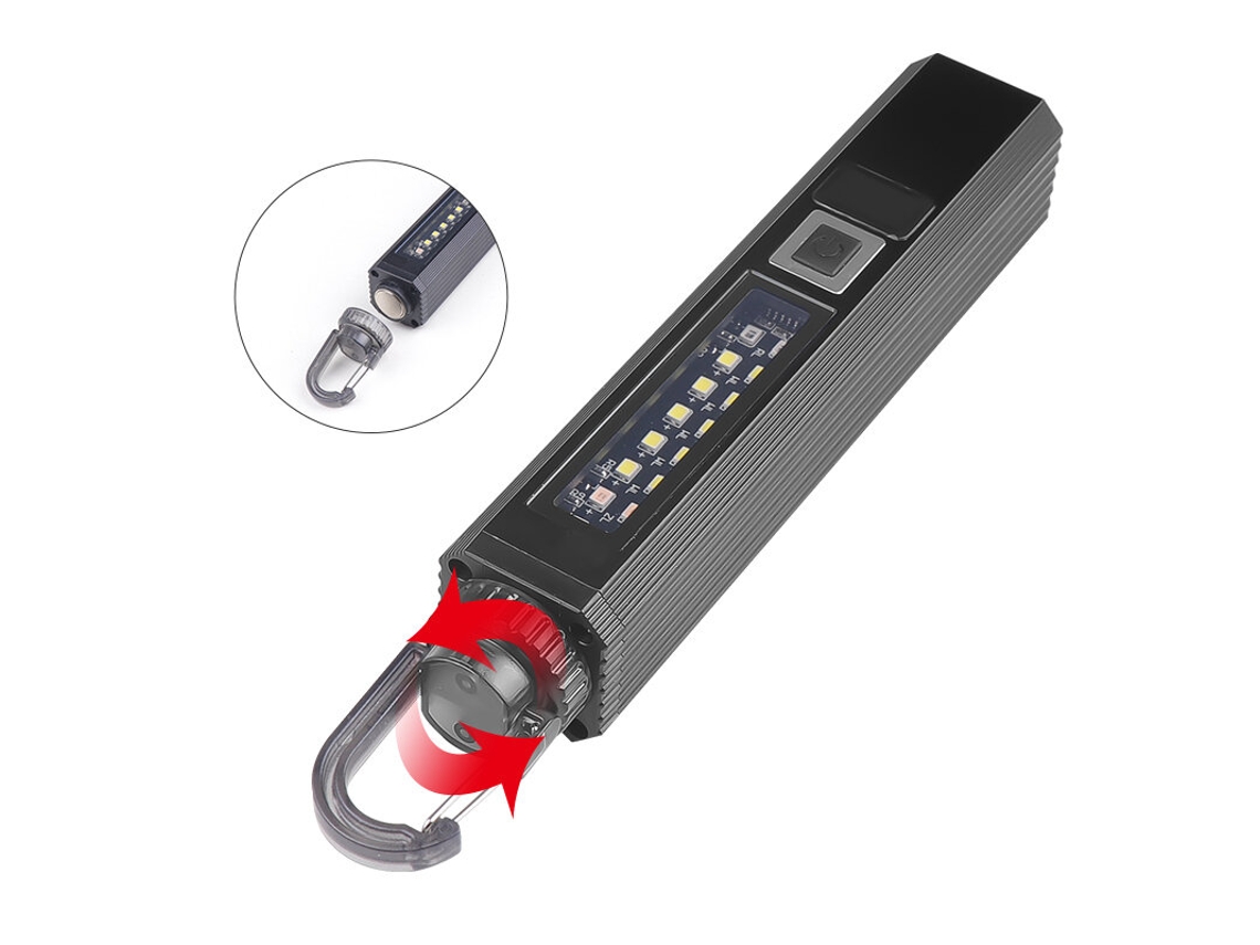 Linterna LED compacta con indicador de encendido, 1200 lm, súper brillante, 10 modos de luz, múltiples fuentes de luz para pesca al aire libre y uso de emergencia.
