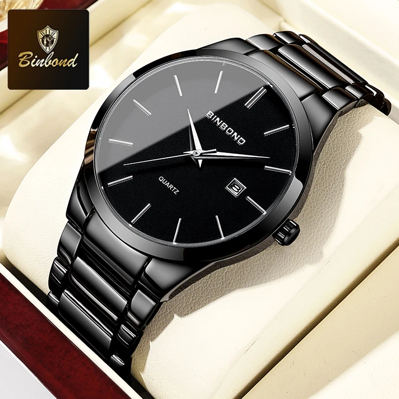 Reloj De Cuarzo Clásico Y Elegante Para Hombre (negro) Con Calendario, Acero Inoxidable, Alta Calidad, Resistente Al Agua.