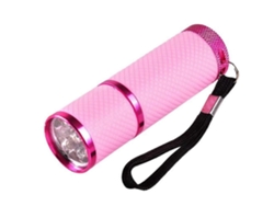 Linterna LED UV de 395 nm para secado de uñas, brillante, 9 LED, compacta, de aluminio rosa GOKOCO