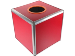 Caja De Lotería Cuadrada Mediana De 25 Cm, Roja, De Aleación De Aluminio, Contenedor Para Boletos.