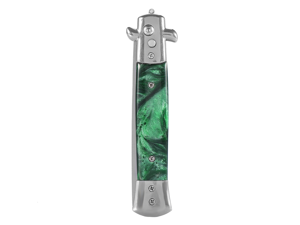 Peine De Pelo De Acero Inoxidable Plegable Con Resorte Navaja Para El Cabello Aceite Bolsillo Verde