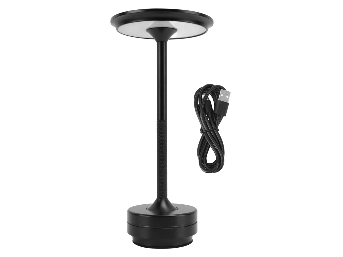 Bj-lâmpada De Mesa Sem Fio Recarregável Led 3 Cores Regulável Tática Portátil Para Lar Restaurantes Bares Preto