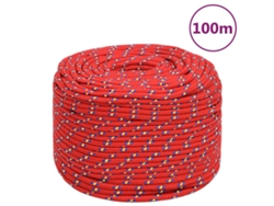 Cuerda De Barco Polipropileno Rojo 10 Mm 100 M