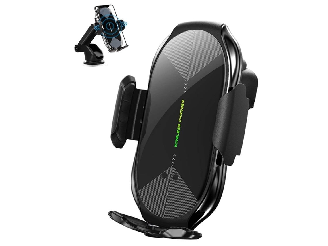 Cargador Carro Sem Qi Fast Auto Clamping Ventilação YIZHOOD Negro