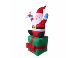 Adorno navideño inflable de Papá Noel de 1,80 m con luces