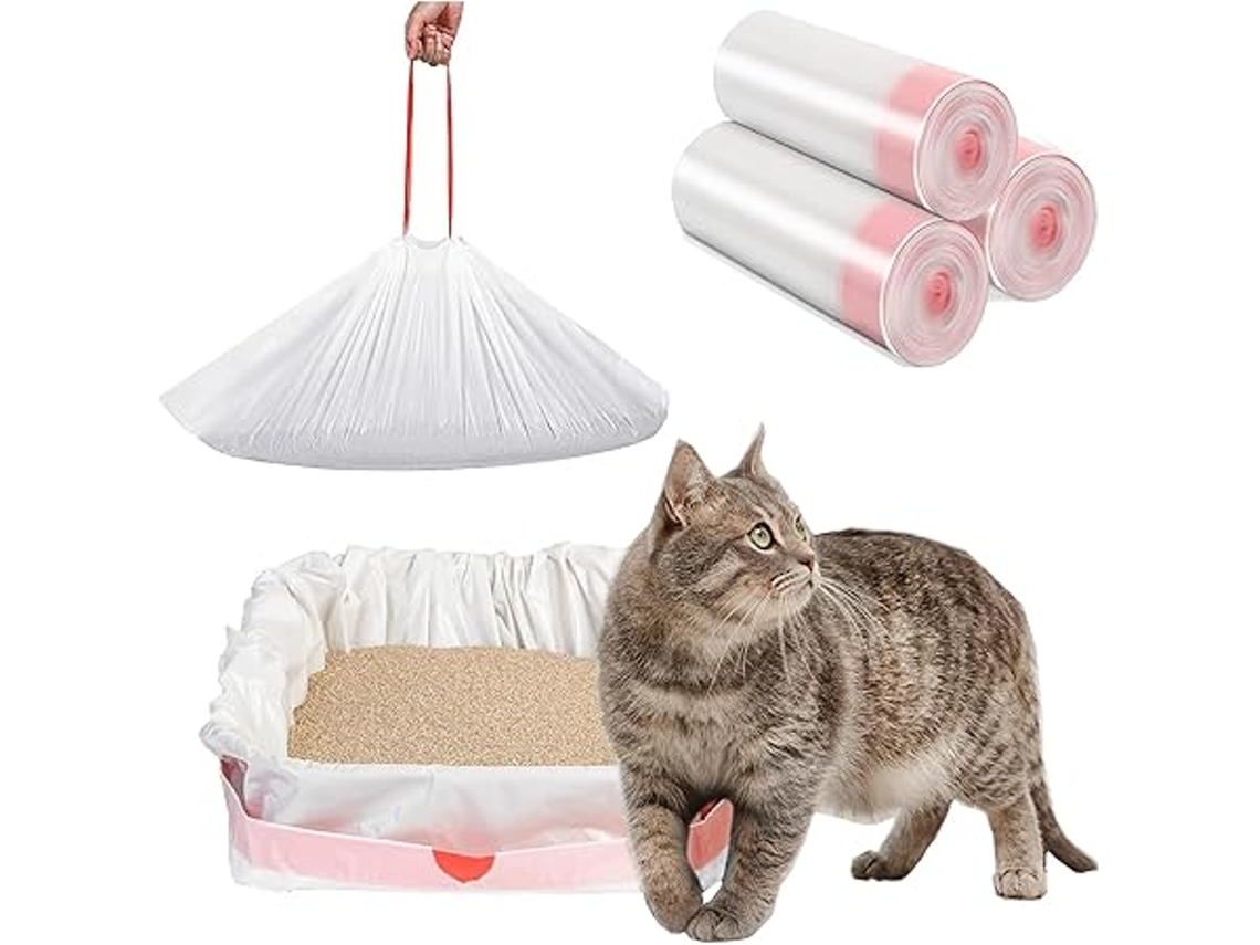 30 Bolsas De Arena Para Gatos Con Cordón, Autolimpiables, Ergonómicas, Para Uso Diario.