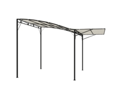 Caseta de jardín de 3x2,5 m con techo plegable, impermeable, estructura robusta, color crema.