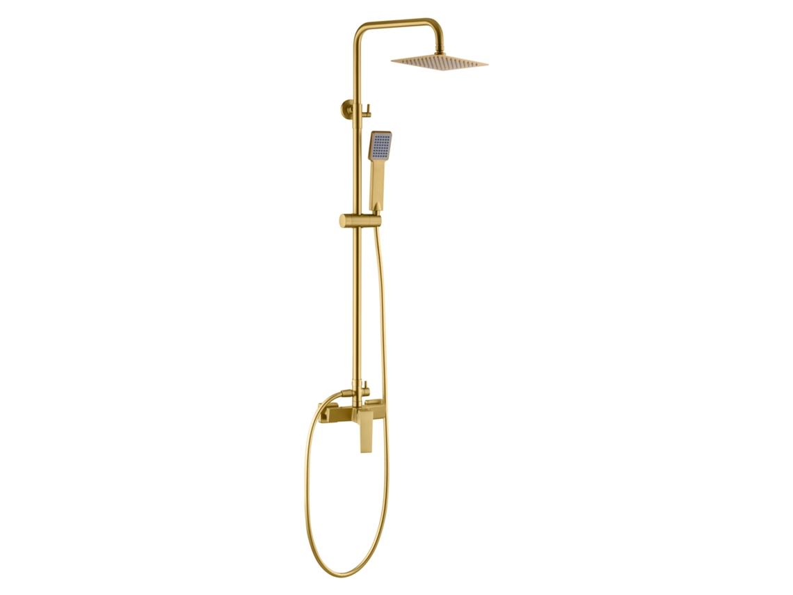 Columna de ducha Extensible, Termostatico rociador extraplano OroCepillado MICE COLLECTION