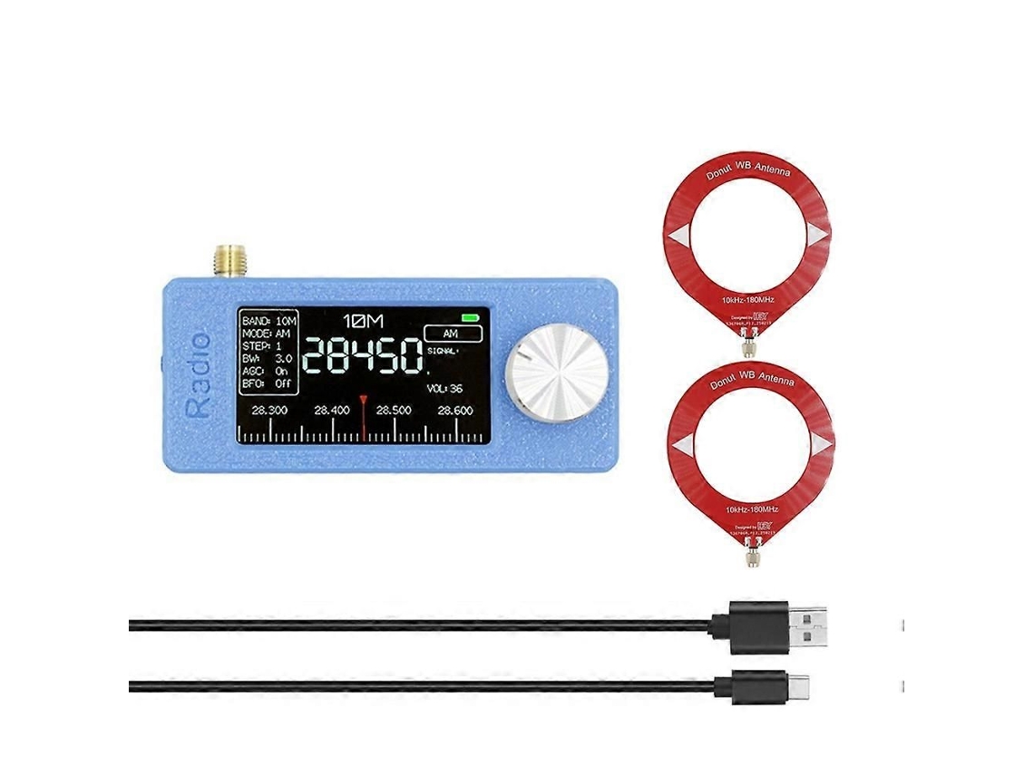Mini receptor de radio Si4732 + antena de bucle 10 kHz 180 MHz portátil AM FM HF SW MW VHF GOKOCO Radio