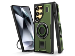 Capa Giratório para Samsung Galaxy S24 Ultra  Metal Anti-Choque Prateado