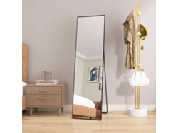 Espejo De Pie 140 X 40 Cm,espejo De Suelo Arqueado Con Marco De Aleación De Aluminio, Ideal Para Dormitorio, Vestidor, Salón – Diseño Moderno, Negro