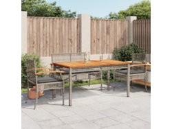 Juego de comedor de jardín de 5 piezas DKD Home Decor con cojines de mimbre gris