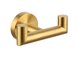 Gancho Doble Para Baño, Color Oro Cepillado, Toallero De Acero Inoxidable, Montaje En Pared.