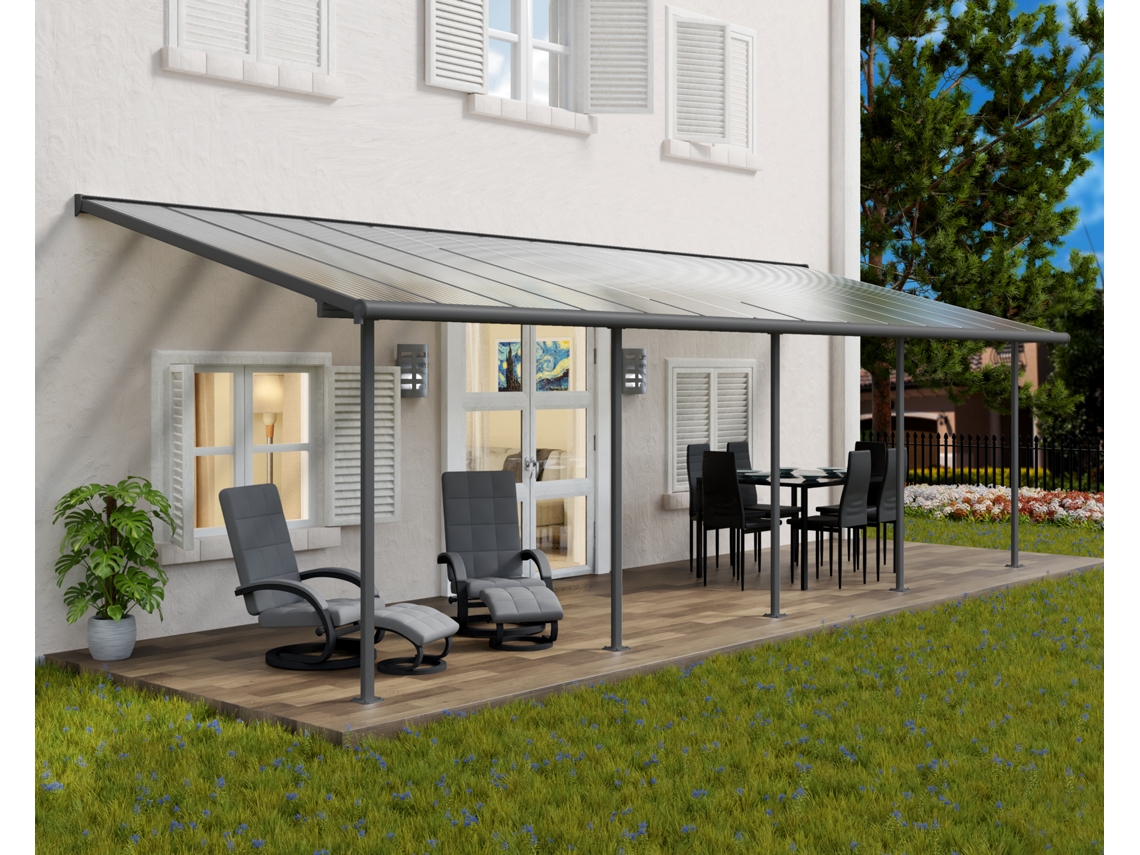 CANOPIA Sierra Pérgola Cubierta para Terraza Aluminio 3X8,50 m Gris