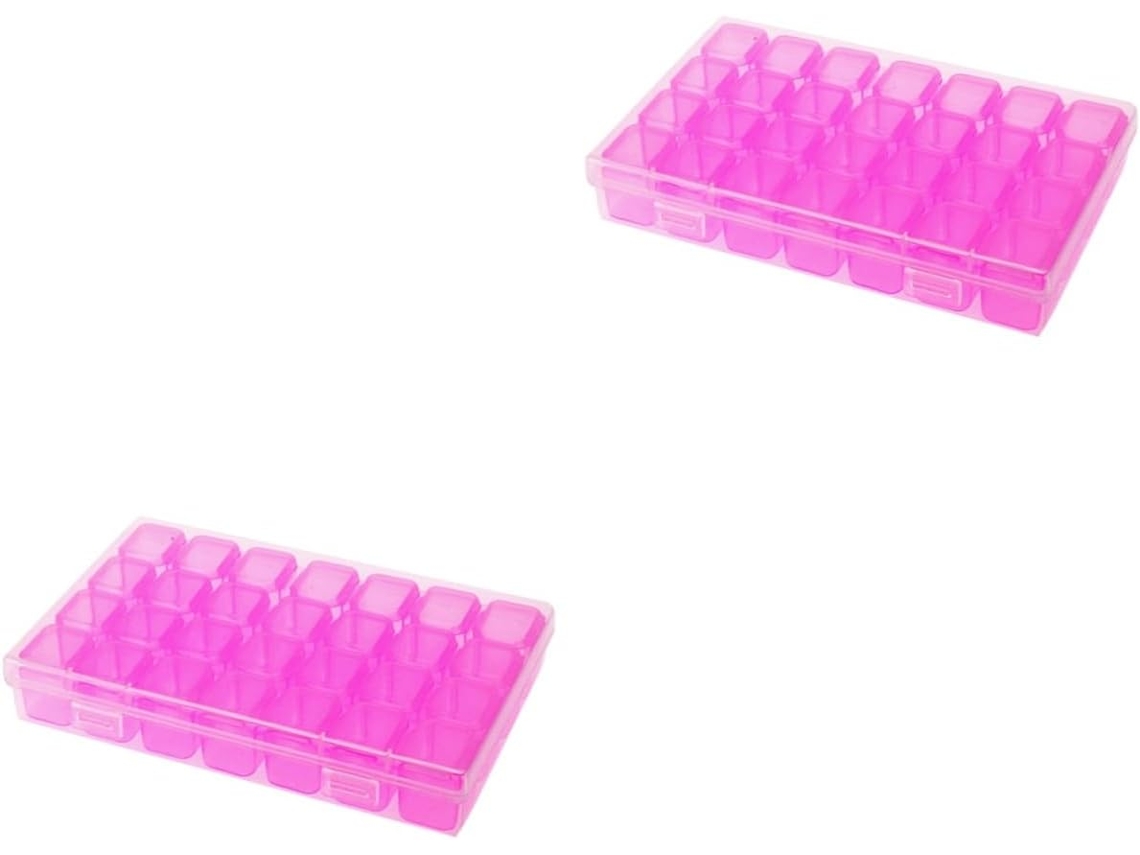 Nuobesty Juego De 2 Cajas Para Guardar Joyas Con 28 Compartimentos, Estuche De Plástico
