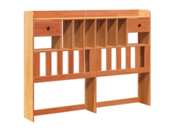 Maison Exclusive - Cabecero De Cama Almacenaje Madera Maciza Pino Marrón 140 Cm