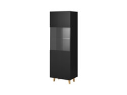 Vitrina Pafos 60x40x182 Negro Mate Cama Meble