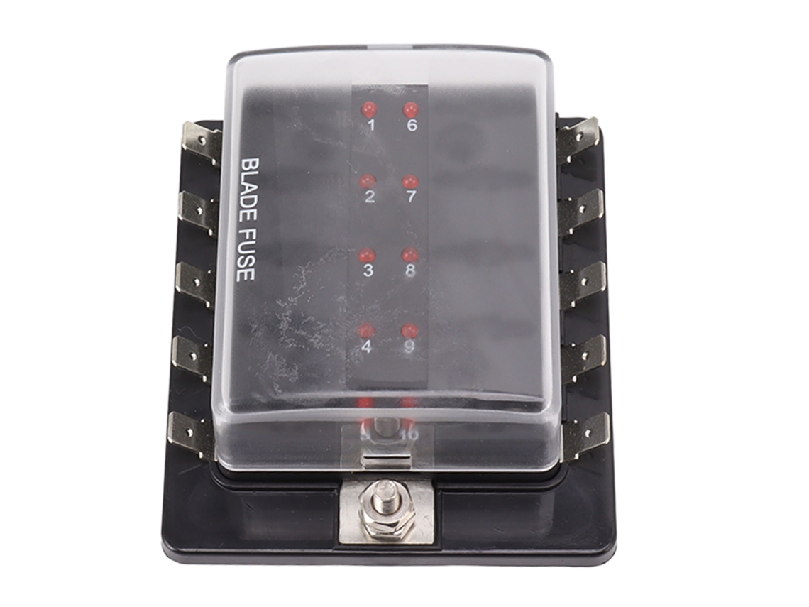Caja De Fusibles Atc Ato Impermeable Con Indicador Led Para Coches Y Barcos, 10 Vías, 32 V Cc.
