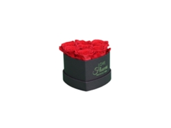 7 rosas rojas preservadas naturales LOVE Flowers en caja de corazón negra - Colección Heart Rose