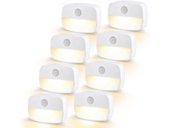 8 Luces Led C Sensor Movimiento Auto On Off Para Armario Pasillo Escaleras Cocina