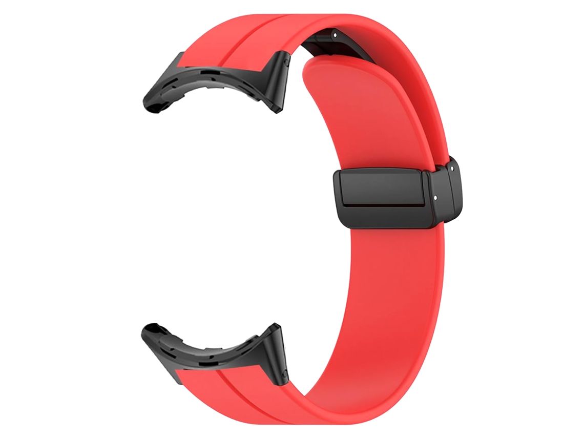 Pulsera De Silicona Roja Con Cierre Magnético Para Google Pixel Watch 2