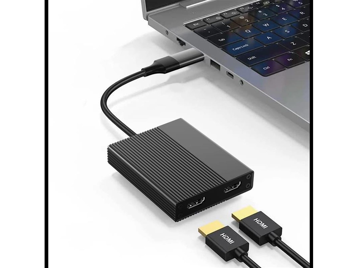 Estación de acoplamiento Yizhood 4K 60Hz USB C/USB 3.0 a HDMI dual, compatible con Displaylink, Windows, MacOS, Mac M1/M2, Android, color gris