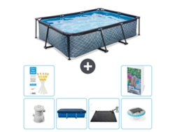 Exit-toys Piscina Exit Retangular - Efeito Pedra - 300x200x65 Cm - 7-peças S328