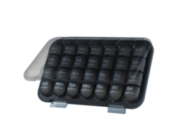 Organizador Semanal De Pastillas Eifson 28 Celdas 4 Veces Al Día Sin Bpa (negro Mate)