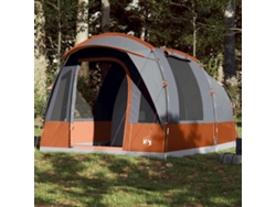 Tienda De Campaña Túnel 3 Personas Impermeable Gris Y Naranja