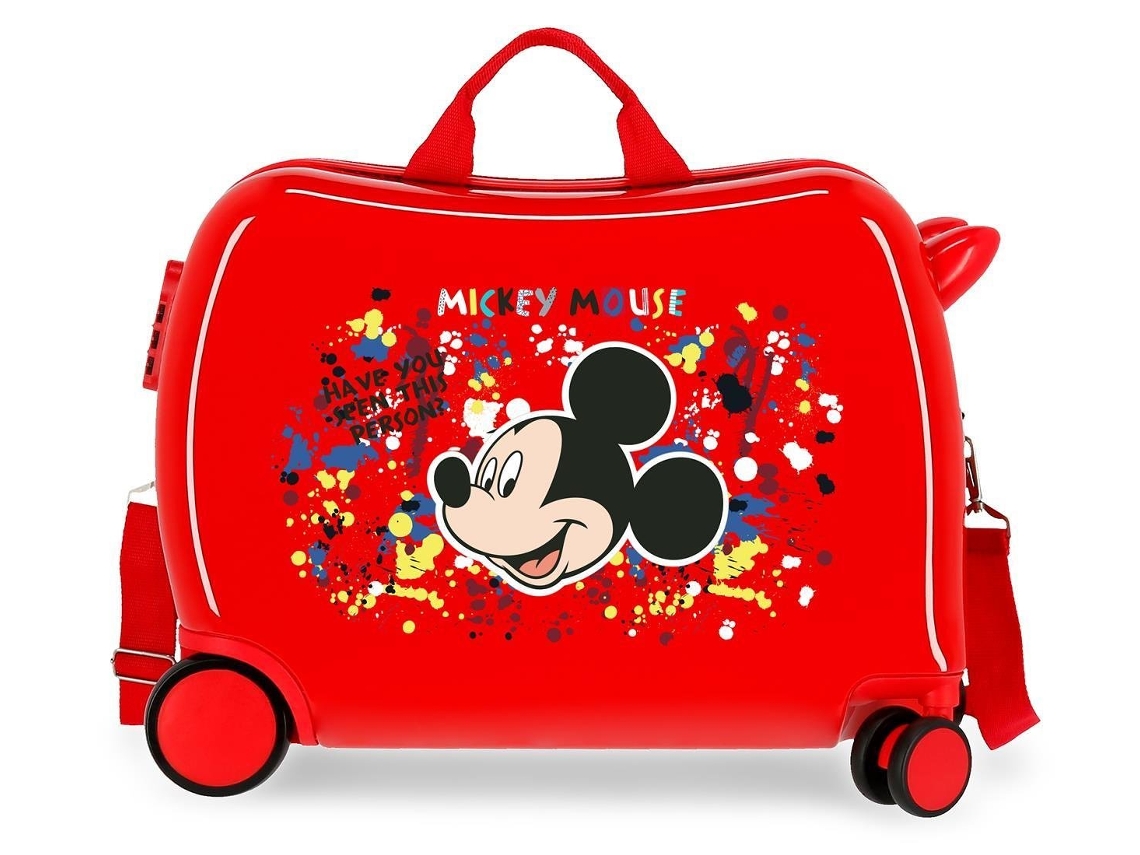 Maleta de Viaje para Niños DISNEY Mickey Andador Colour Mayhem Rojo (50x38x20cm - 34L)