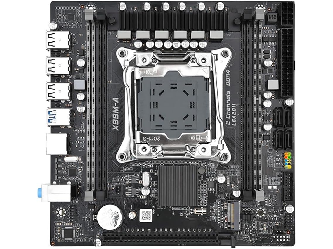 Placa base X99m con 4 ranuras de memoria DDR4, 128 GB de almacenamiento, socket LGA2011, compatible con 3 procesadores. SFUSHOS