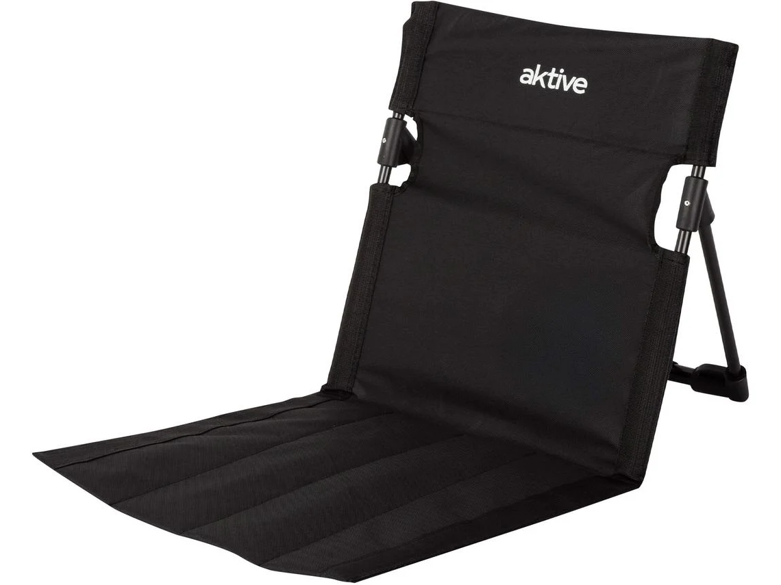 Aktive Silla Plegable Suelo 40x40x40 Cm Negra Con Respaldo Ajustable