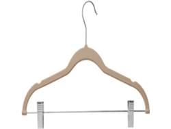 10 Perchas con Pinzas, Perchas de Terciopelo Beige para Pantalones Delgados Kofihety