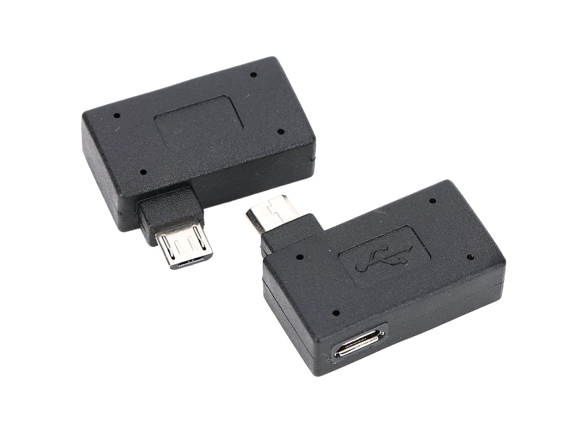 Adaptador (Micro USB a USB OTG de 90° con fuente de alimentación)