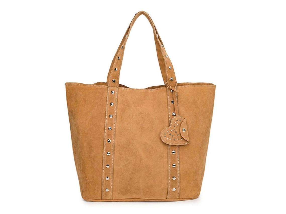 Bolso de viaje retro Hengrongshen para mujer, con tachuelas en las axilas, de piel sintética.