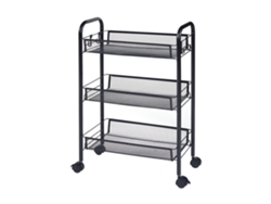 Carrito de cocina Tromsø con 3 cestas acero 63x44x26cm - Negro [EN.CASA]