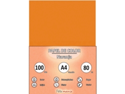 80Gr A4 Hojas De Color Naranja 100