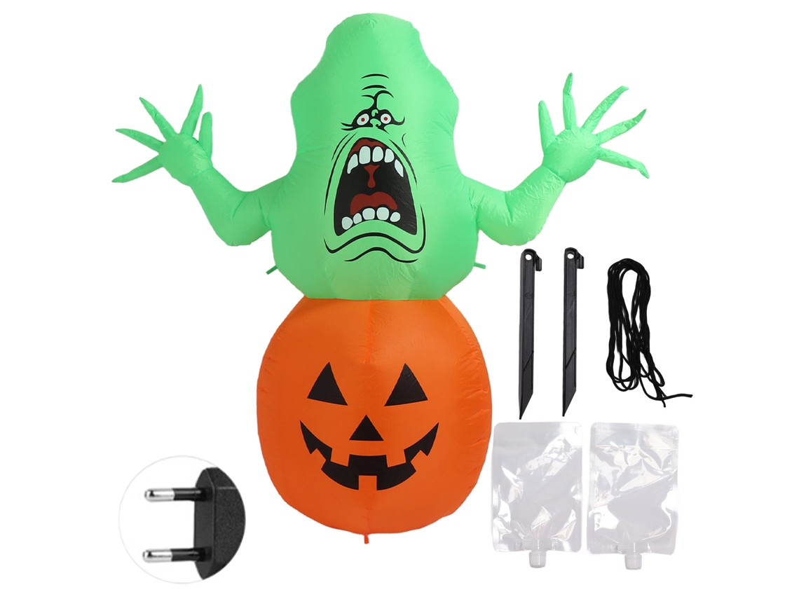 Monstruo inflable de Halloween con luces LED, resistente al agua.
