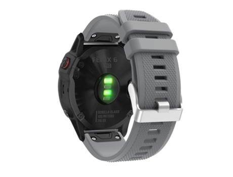 Correa de Silicona ajustable con hebilla plateada para Garmin Fenix 7X/6X Sapphire GPS/6X Pro/6X GPS/5X GPS/5X Plus - canoso