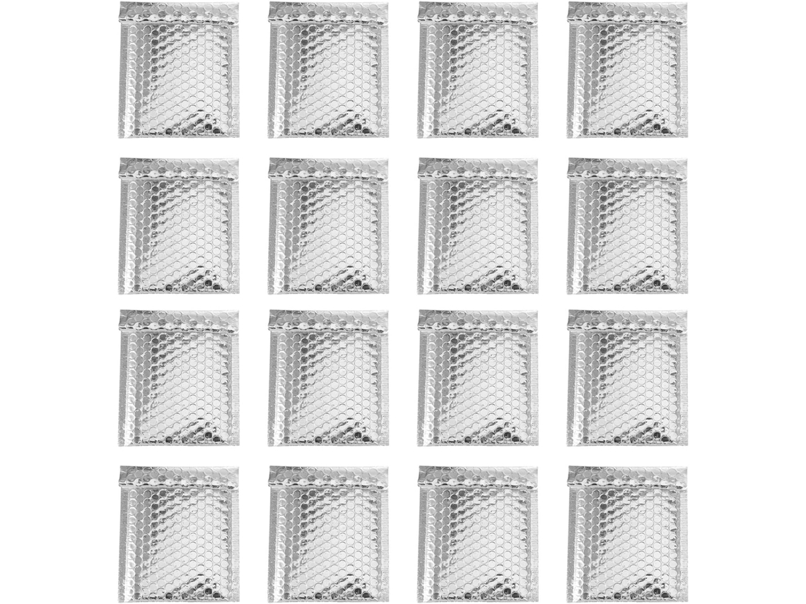 100 sobres plateados acolchados autoadhesivos para envíos, paquete de 100, material sintético.