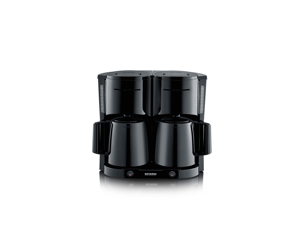 Cafetera de filtro dúo con 2 jarras termo 2 x aprox. SEVERIN KA 9315 - 1000 W Negro