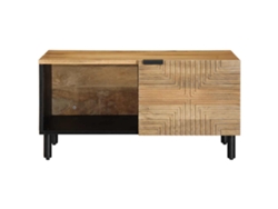 Mesa De Centro | Mesa De Café | Mesa De Salón Marrón 80x50x40 Cm Madera Maciza Mango