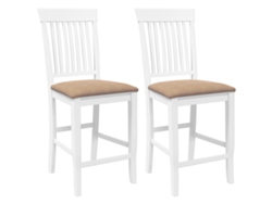 Maison Exclusive - Taburetes De Bar Con Cojines, 2 Unidades, Madera Maciza Blanca, Goma