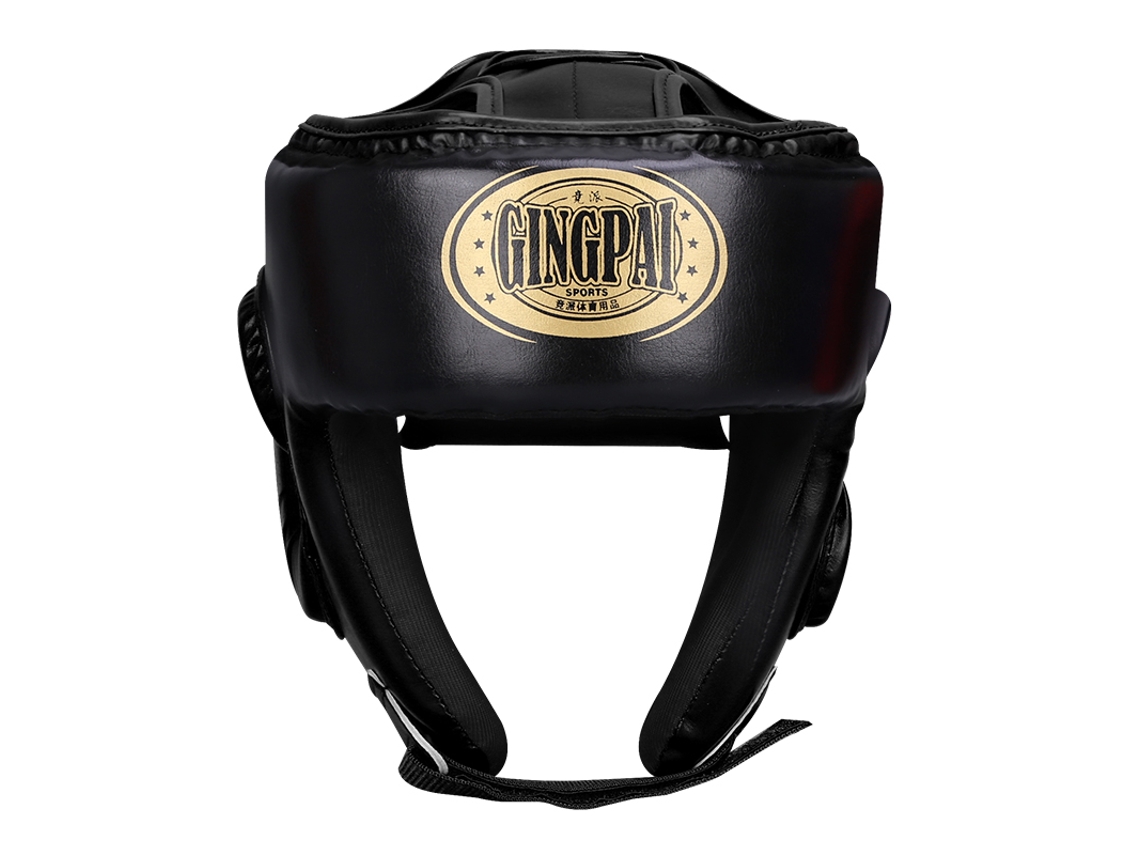 Casco de boxeo negro con protección completa para la barbilla y la cara (talla XXL)