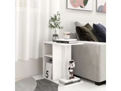 Mesa Auxiliar De Madera Contrachapada Blanco 50x30x50 Cm